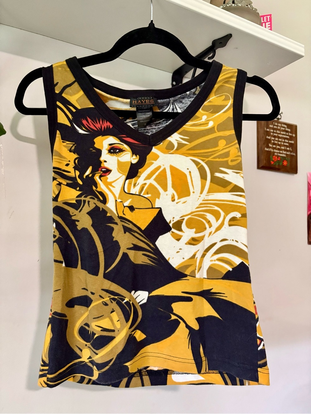 Women's Yellow Graphic Tank Top